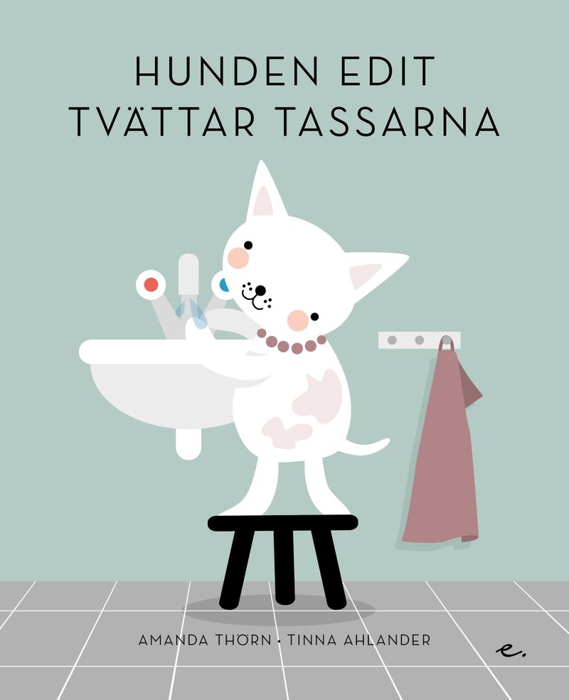 Hunden Edit tvättar tassarna