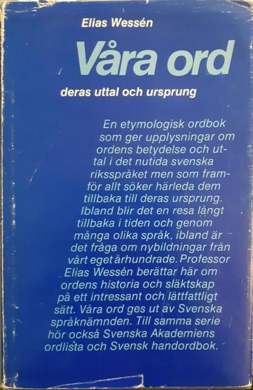 Våra ord deras uttal och ursprung