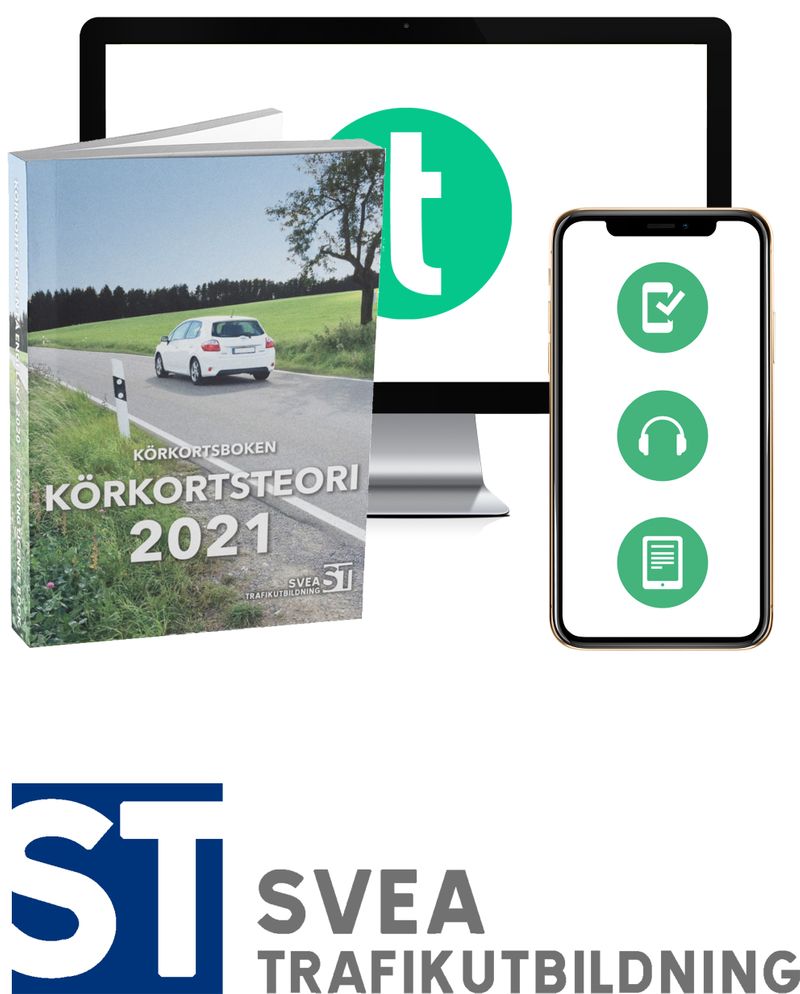 Körkortsboken Körkortsteori 2021 (bok + digitalt teoripaket med körkortsfrågor, övningar, ljudbok &amp; ebok)